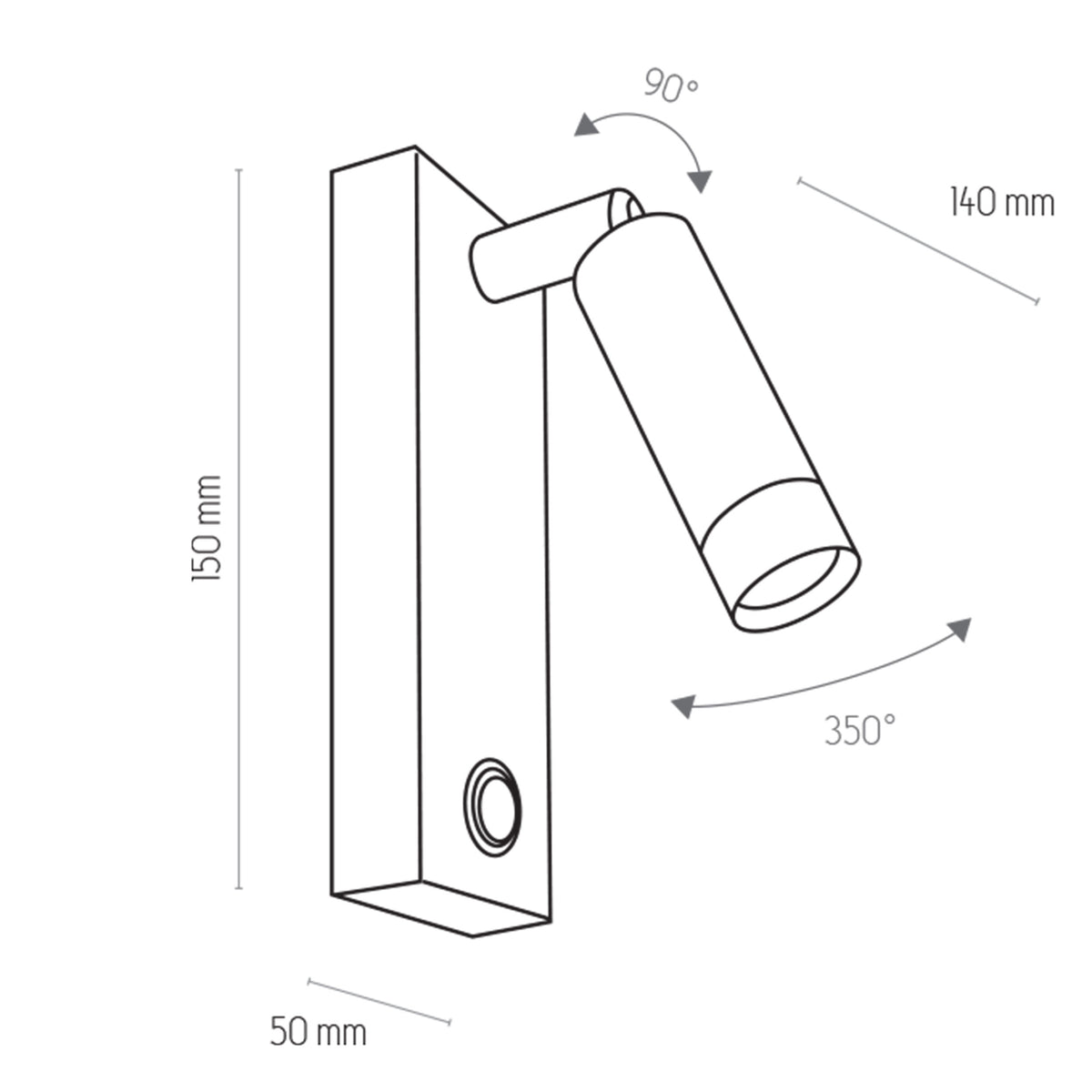 Aplică TK Lighting Enzo, negru, 4484