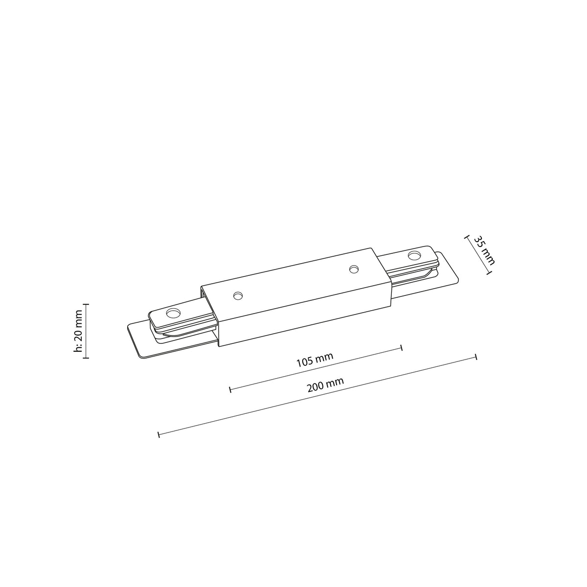 Conector pentru șină TK Lighting Tracer Drept cu Alimentare, alb, 4530