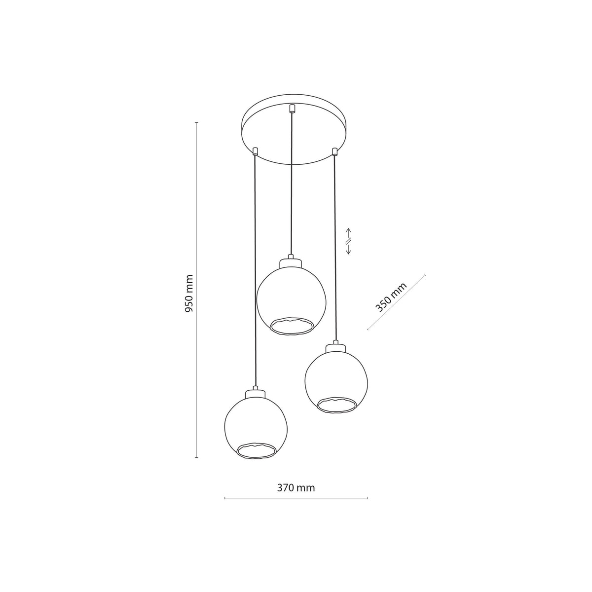 Lustră TK Lighting Devi 3 Rotund, transparent, 3 x E27, 4579