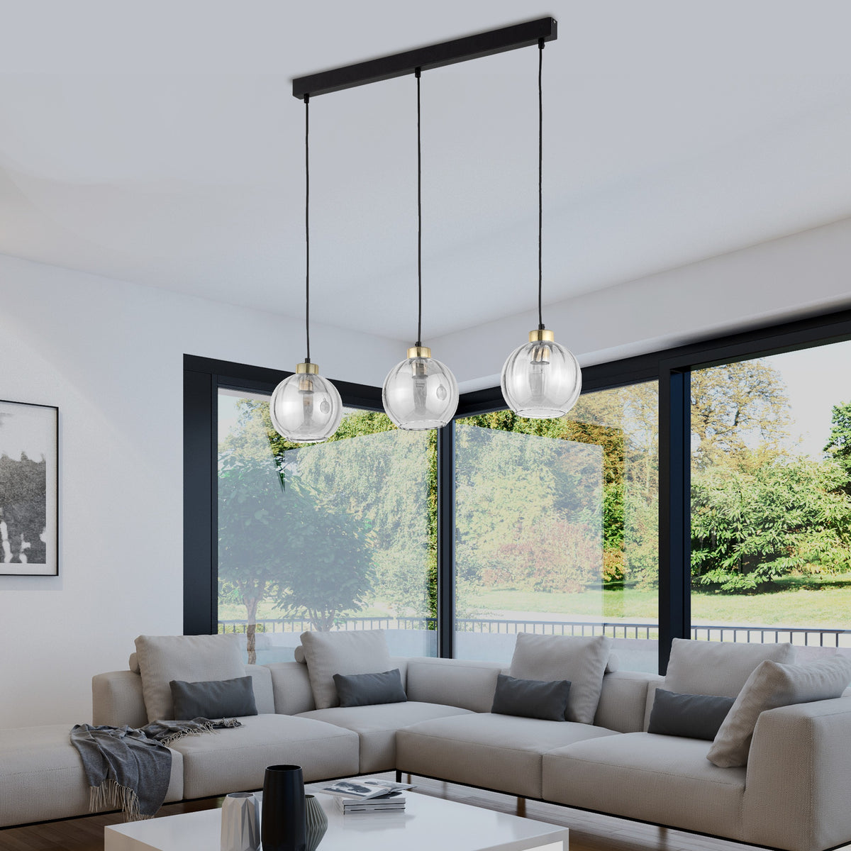 Lustră TK Lighting Devi 3 Bară, transparent, 3 x E27, 4580