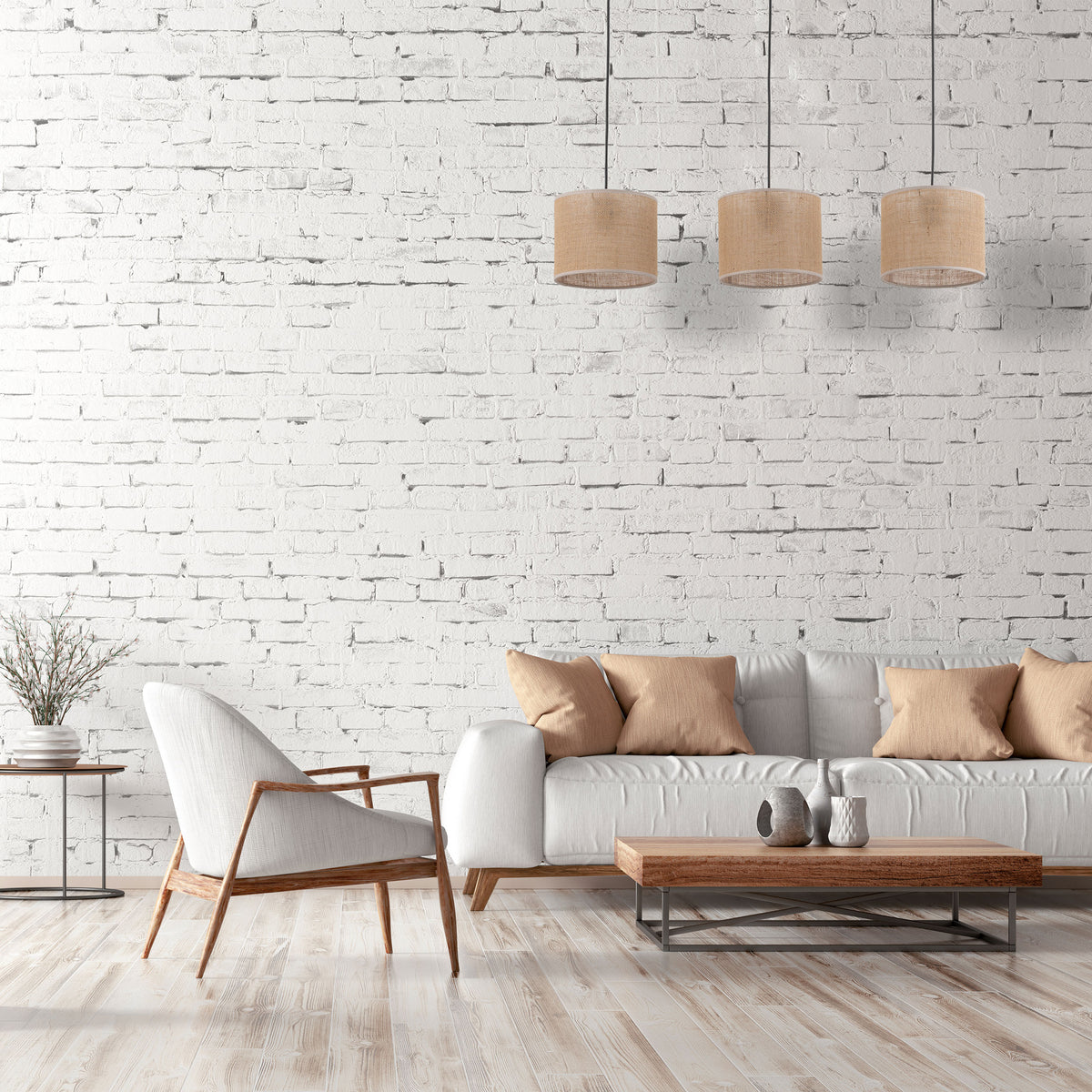 Lustră TK Lighting 3 Bară, iută, 3 x E27, 4597