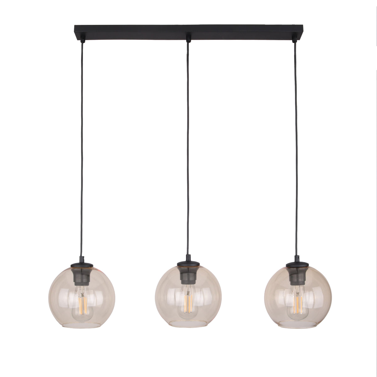 Lustră TK Lighting Cubus 3 Bară, chihlimbar, 3 x E27, 4598