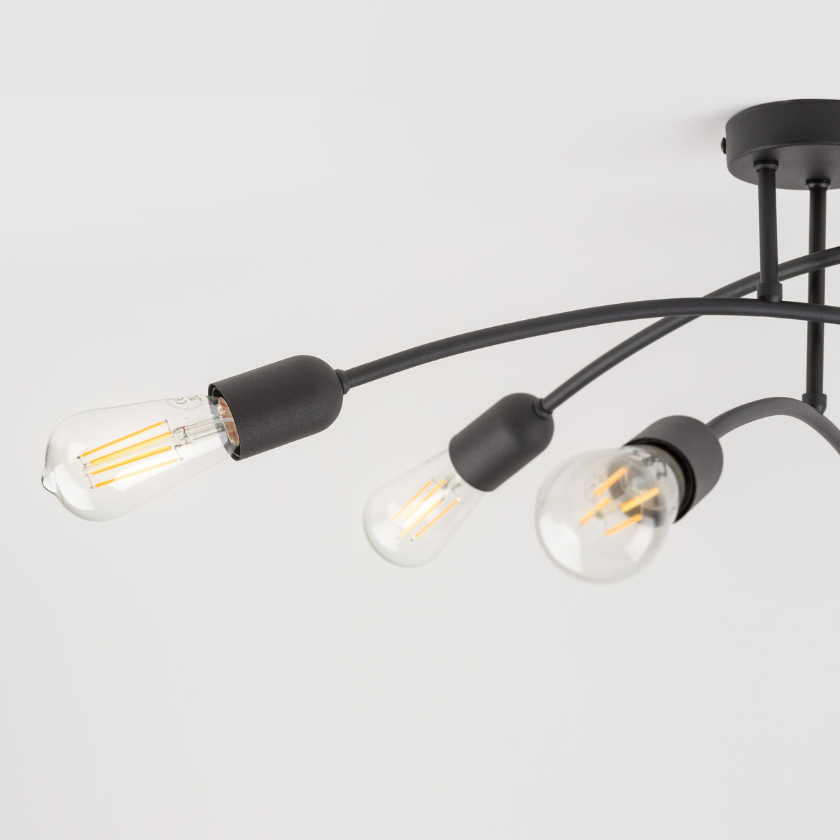 Plafonieră TK Lighting Helix 6, negru, 6 x E27, 4679
