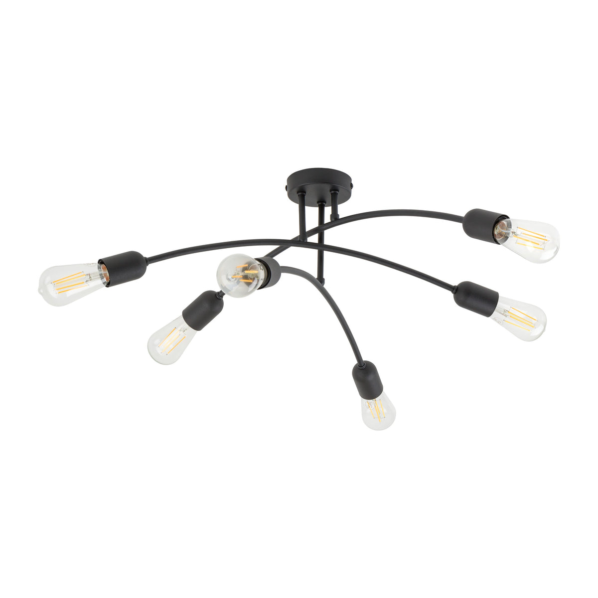 Plafonieră TK Lighting Helix 6, negru, 6 x E27, 4679