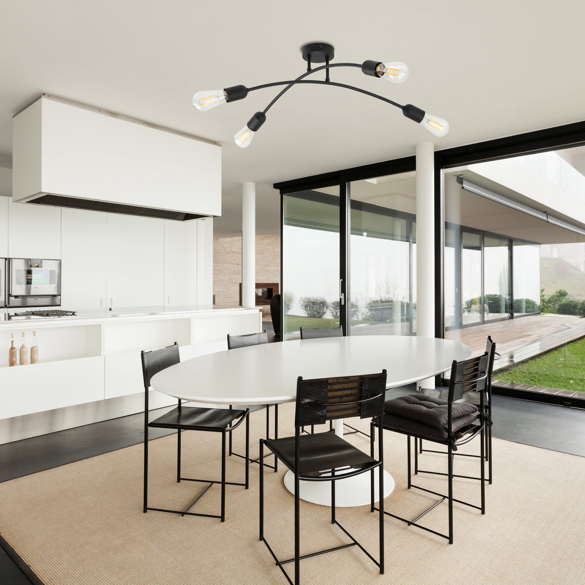 Plafonieră TK Lighting Helix 4, negru, 4 x E27, 4687