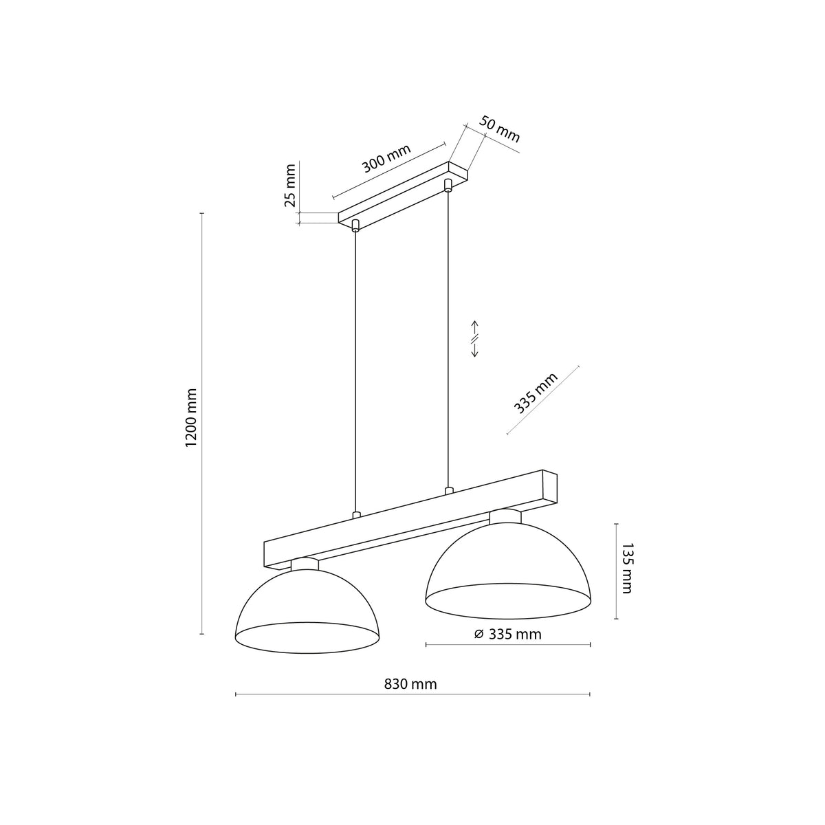 Lampa suspendată Oslo Black 2 4711 TK 4711