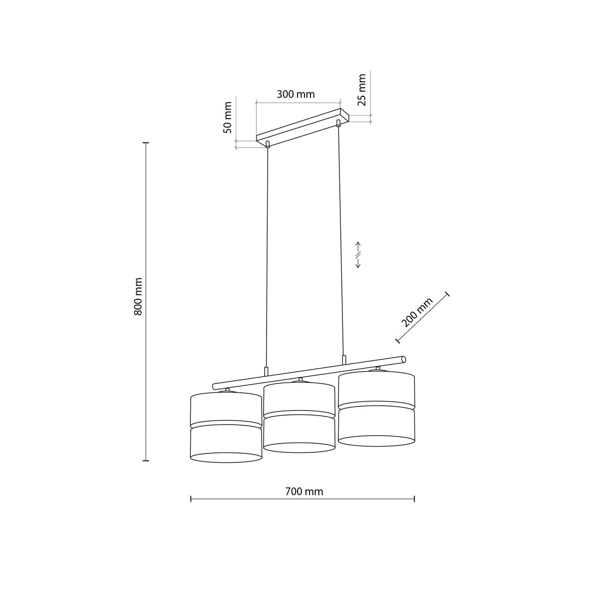 Lampa suspendată Nicol 3 4801 TK 4801