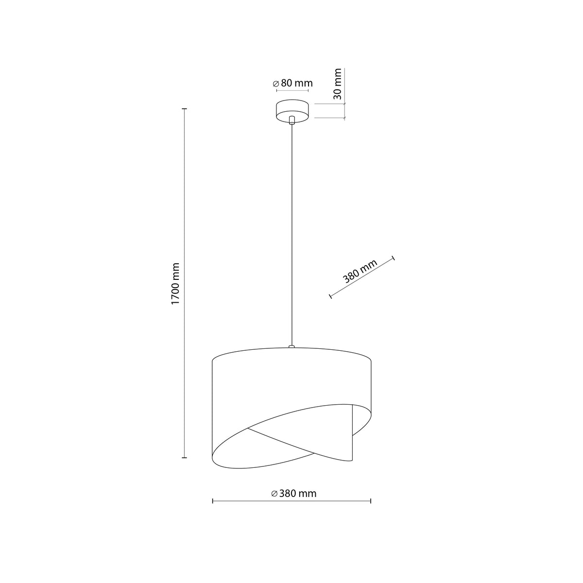 Pendul TK Lighting Grant 1, negru, 4823
