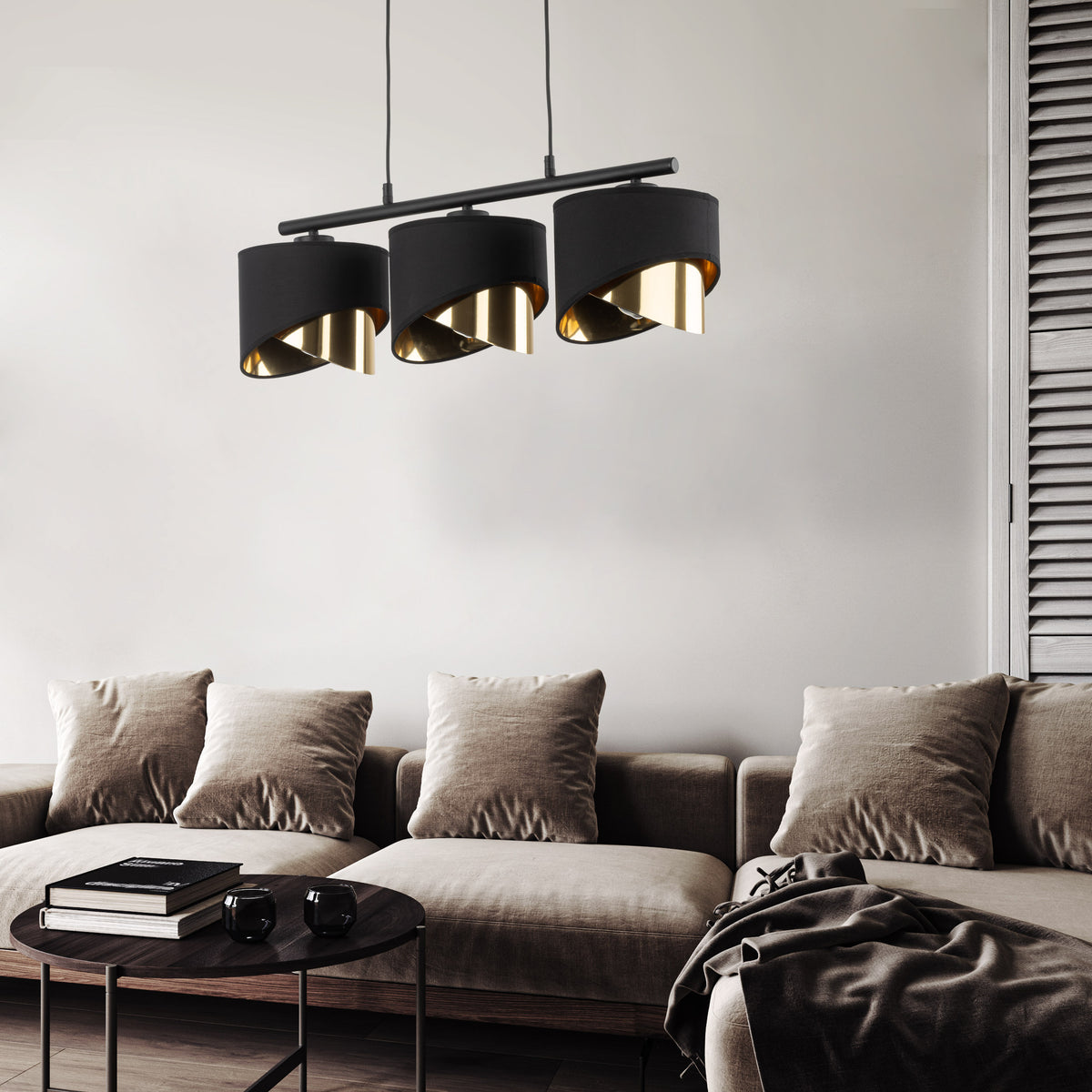 Lustră TK Lighting Grant 3, negru, 3 x E27, 4824