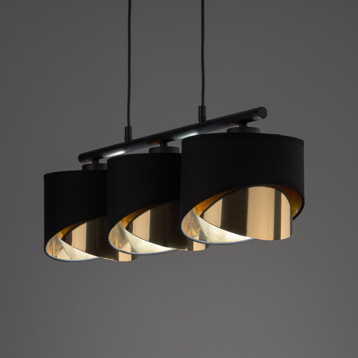 Lustră TK Lighting Grant 3, negru, 3 x E27, 4824