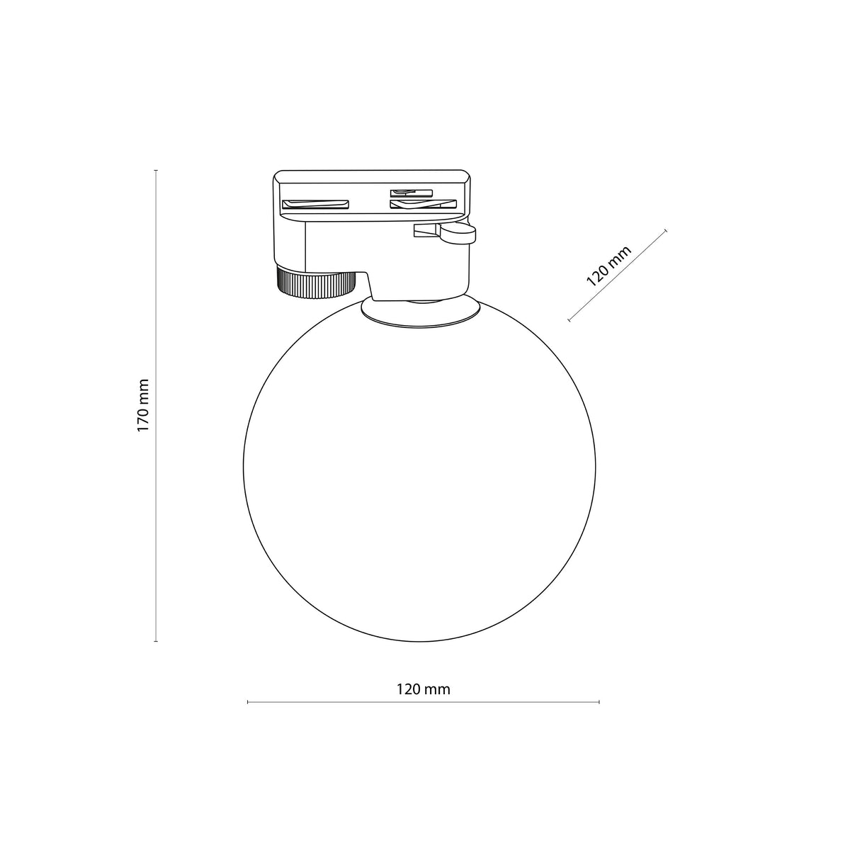Spot pe șină TK Lighting Tracer Glass 1, negru, grafit, 4922