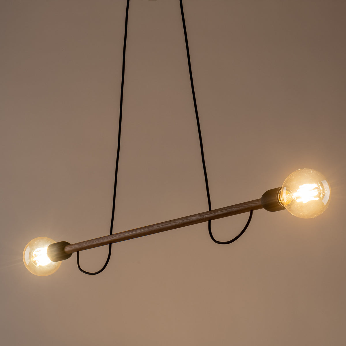 Lampa suspendata Helix Wood 1 brat, 2x E27 15W 4948