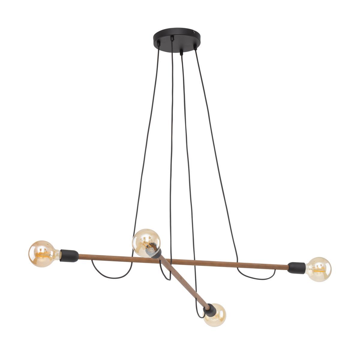 Lampă suspendată TK Lighting Helix, lemn, 2 brațe, 2x E27 15W, 4949