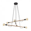 Lampa suspendata Helix Wood 3 brate, 6x E27 15W