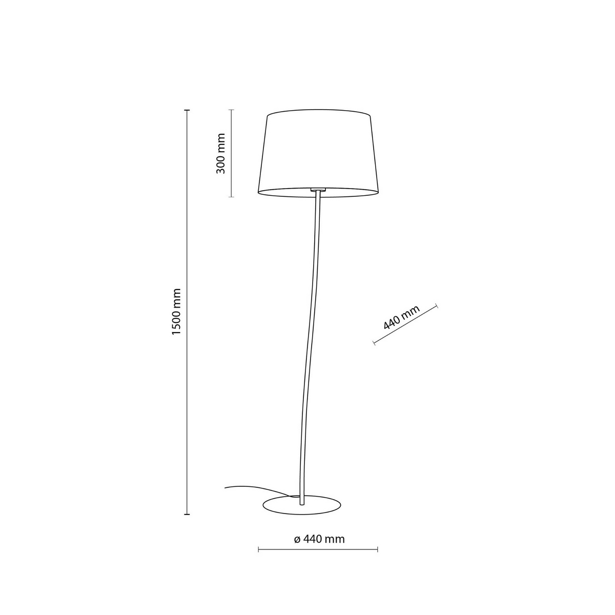 Lampadar TK Lighting Nicola 1 S, portocaliu, 6644
