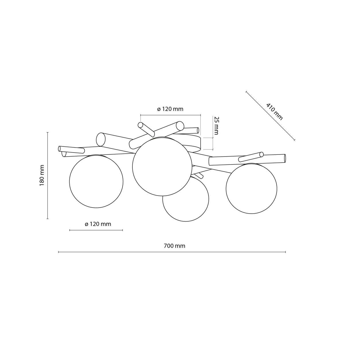 Aplică TK Lighting Sheron 4, alb, 4 x G9, 5309