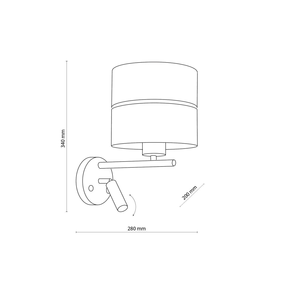 Aplică TK Lighting Hilton 2, alb, auriu, 2 x E27, 5361