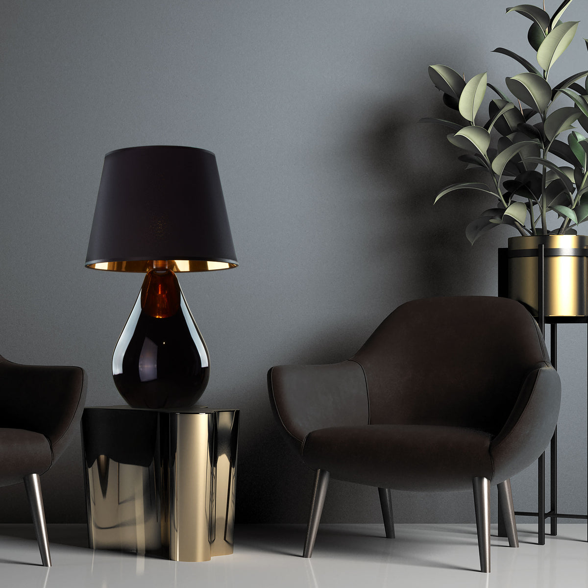 Veioză TK Lighting Lacrima 1, negru, auriu, 5454