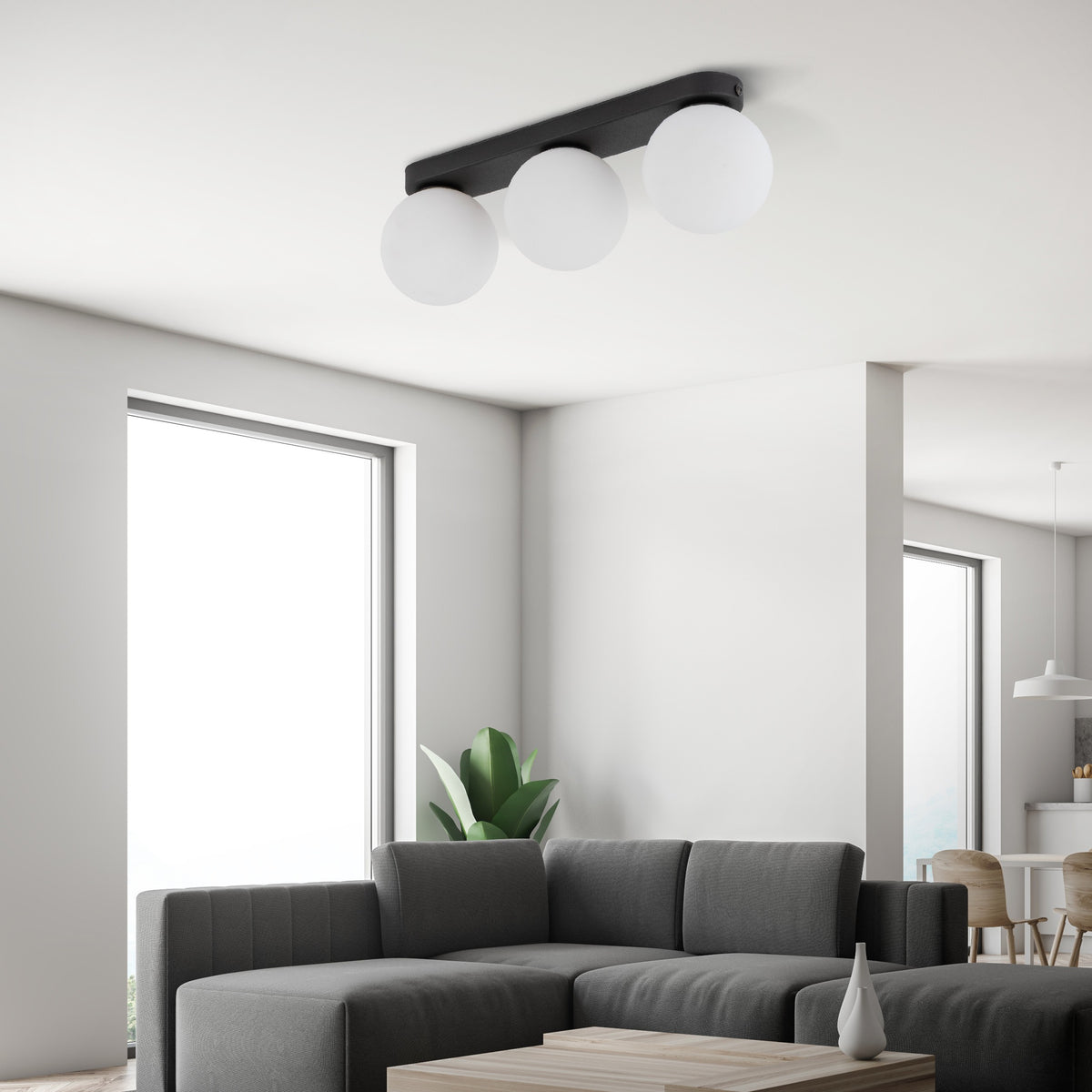 Plafonieră TK Lighting 3, negru, 3 x G9, 5616