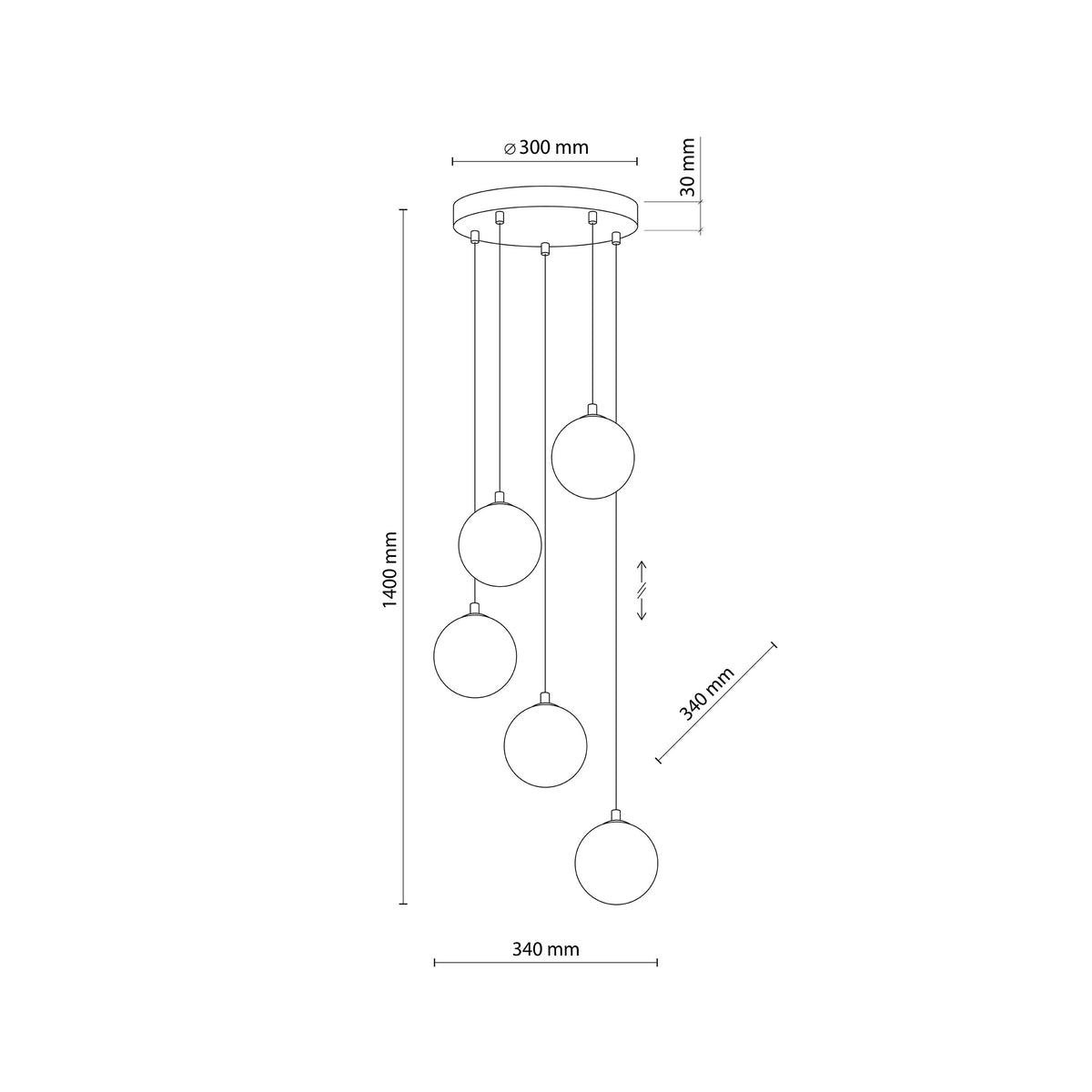 Lustră TK Lighting Elena 5, 5 x G9, 5747