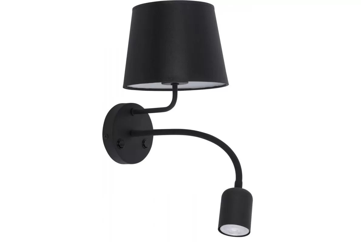Aplică Maja neagră 2 dulii E27 + GU10 + USB TK 10203