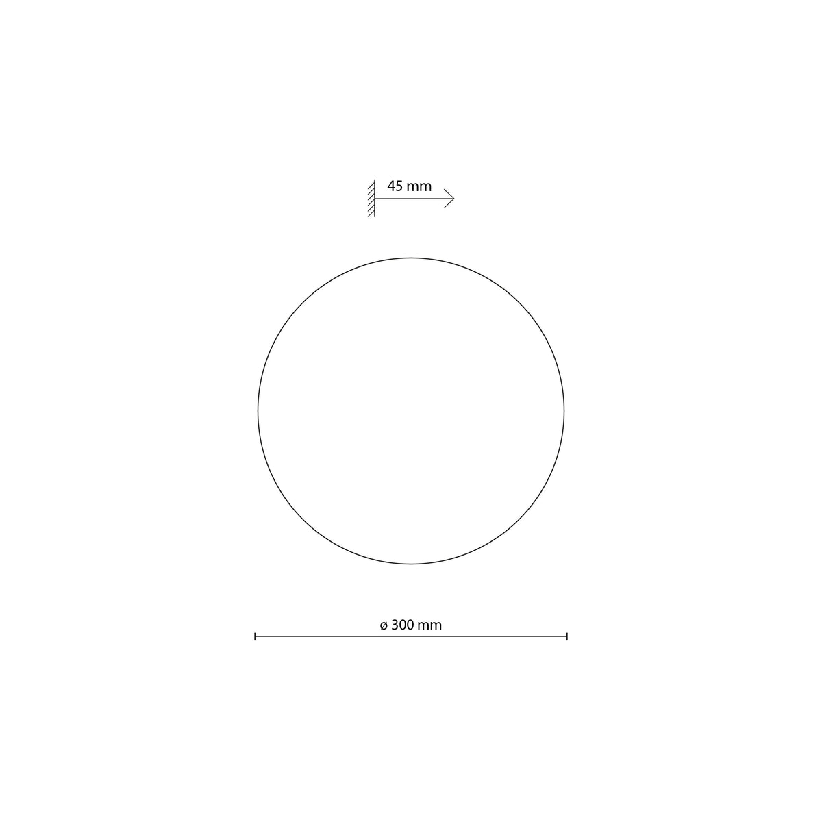 Lampa de perete Luna Black 30 cm TK 6013