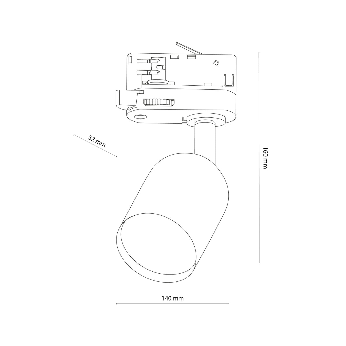 Spot pe șină TK Lighting Tracer Trifazat 1, alb, 6057