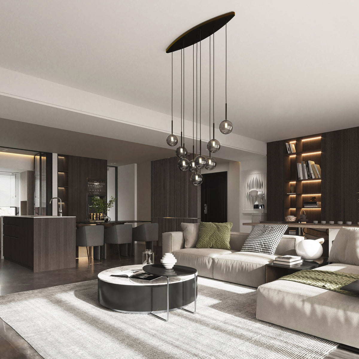 Lustră TK Lighting Estera 9, negru, 6148