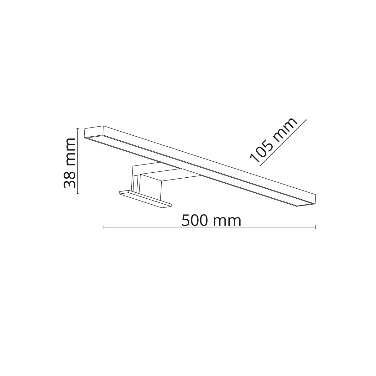 Aplică TK Lighting Leito 2W1 50CM, negru, 6353