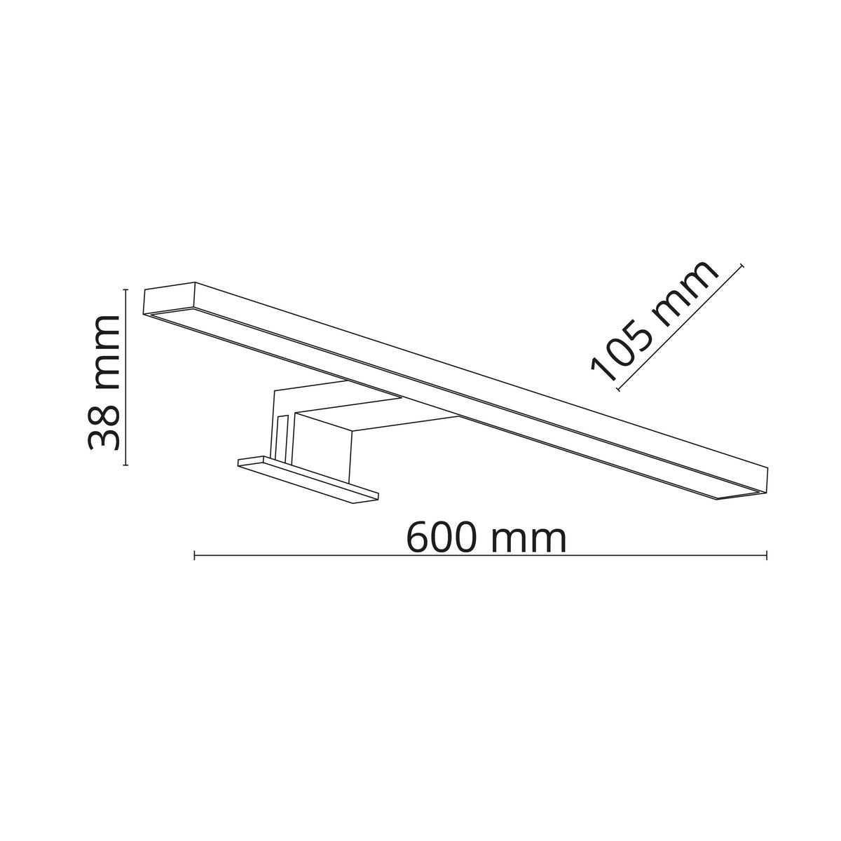 Aplică TK Lighting Leito 2W1 60CM, negru, 6354