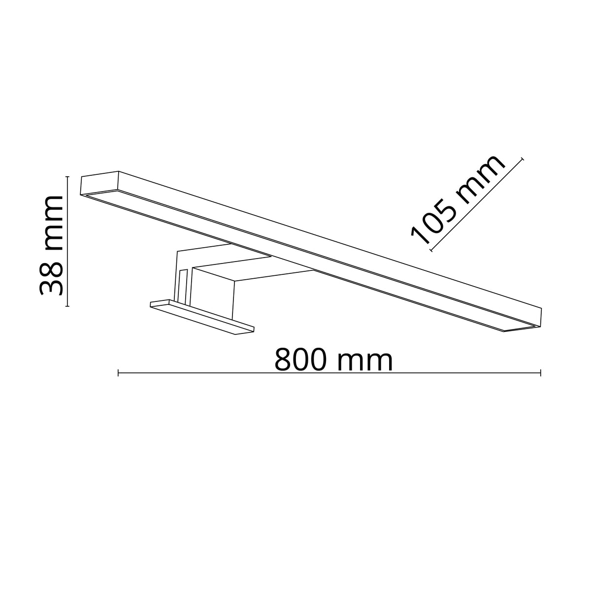 Aplică TK Lighting Leito 2W1 80 CM, negru, 6355