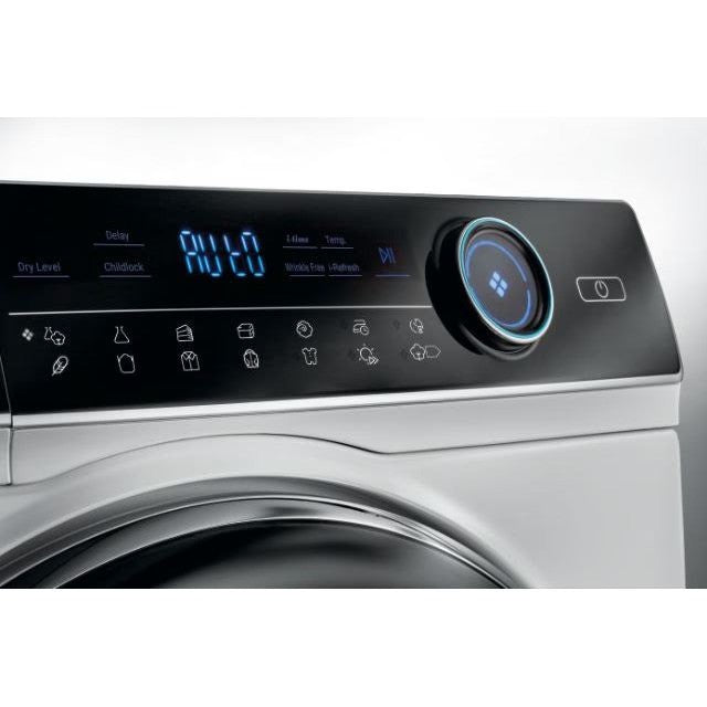 Uscator de rufe Haier HD90-A3979-S, Pompa de caldura, 9 kg, Clasa A+++, Motor Inverter, Dry Sensor, iRefresh, iTime, Full Time Reverse, Pillow Drum, Drum light, Alb
