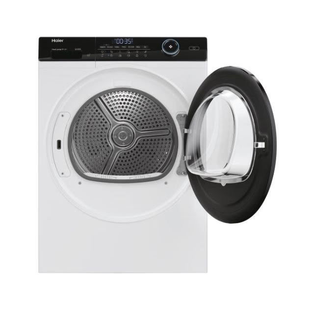 Uscator de rufe Haier HD90-A3959-S, Pompa de caldura, 9 kg, Clasa A+++, Motor Inverter,  iRefresh,Wifi, 11 programe, Alb