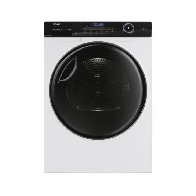 Uscator de rufe Haier HD80-A3959-S, Pompa de caldura, 8 kg, Clasa A+++, Wi-Fi, Motor Inverter, iRefresh, Dry Sensor, Pillow drum, iTime, Filtru triplu, Drum light, Alb