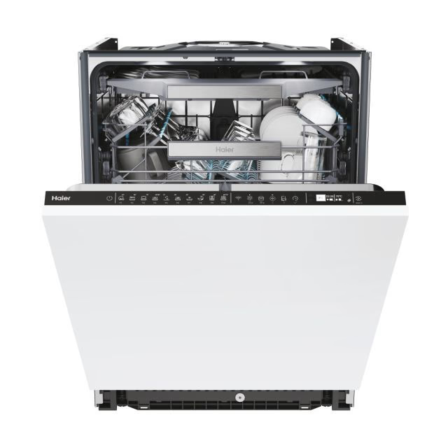 Masina de spalat vase incorporabila Haier XI 6B0M3PDB, 16 seturi, 3 sertare, 10 programe, Motor Inverter, WiFi, Deschidere automata usa, Senzor incarcare, Senzor grad murdarie, Clasa B, 60 cm