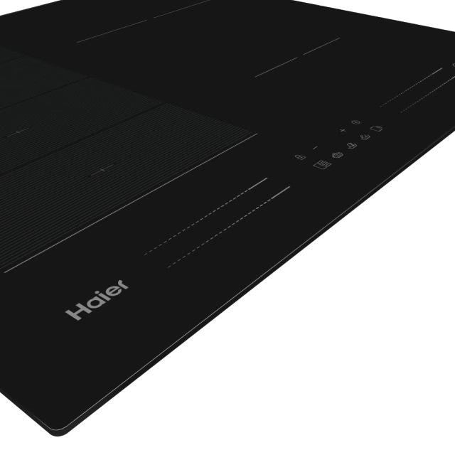 Plita incorporabila HAIER HAMTP64MC Inductie, 6 zone, multislider; 15 nivele de putere, Wi-Fi, 60 cm, Negru, finishing Cut Glass