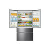 Frigider side by side Haier HB26FSSAAA, French Door, 750 l, Total No Frost, Motor Inverter, Sistem Antibacterian, Display LED, Super Freezing, Holiday, Aparat de gheata, Clasa E, H 190 cm, Inox