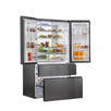 Frigider side by side Haier HB26FSNAAA, French Door, 750l, Total No Frost, Motor Inverter, Sistem Antibacterian, Display LED, Super Freezing, Holiday, Aparat de gheata, Clasa E, H 190 cm, Negru