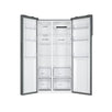 Frigider side by side Haier HSR3918ENPG, 528l, Total No Frost, Multi air flow, Motor Inverter, Display LED, Super Cooling, Super Freezing, Clasa E, H 177 cm, Argintiu