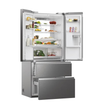 Combina frigorifica cu 4 usi French Door Haier HFW7819EWMP, 537 litri, Total No Frost, clasa E, Air Surround, Humidity Zone, MyZone, ABT, DayLight, Fresher Pad, H 192 cm Inox