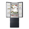 Frigider side by side Haier HFW7720ENMB, 477 l, Total NoFrost, Motor Inverter, Conectivitate WiFi + Bluetooth, Display, Multiflow column, Super Cooling, Super Freezing, Clasa E, H 201 cm, Negru