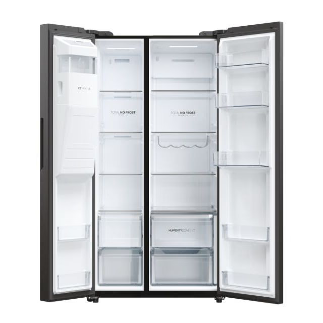 Frigider side by side Haier HSW59F18EIPT, 601 l, Total No Frost, negru