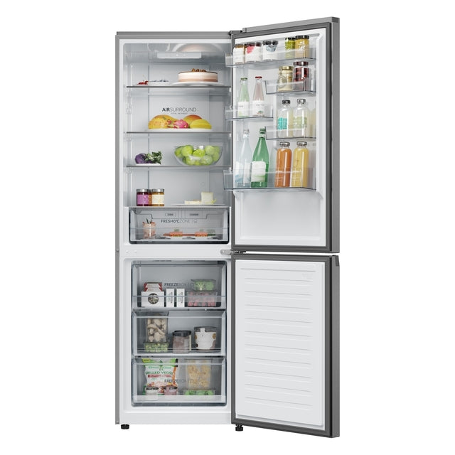 Combină frigorifică Haier HDPR1618CNPK, 355 l, No Frost, inox