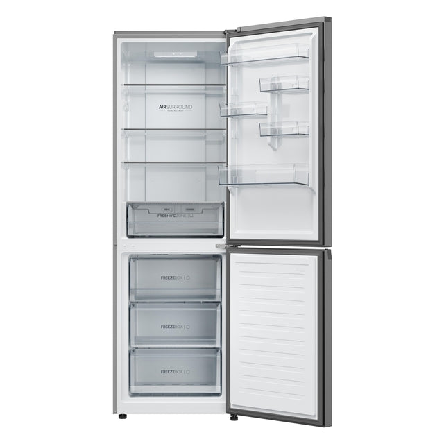 Combină frigorifică Haier HDPR1618CNPK, 355 l, No Frost, inox