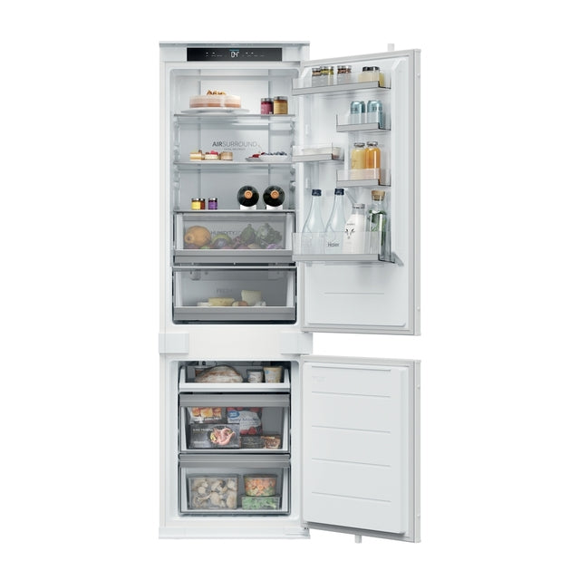 Combină frigorifică încorporabilă Haier EHBQW5518E, 251 l, No Frost, albă