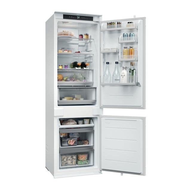 Combină frigorifică încorporabilă Haier EHBQW5518E, 251 l, No Frost, albă