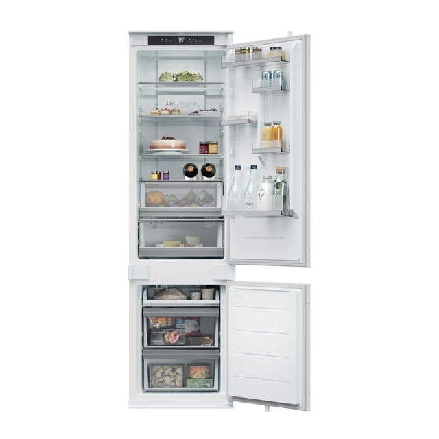 Combină frigorifică încorporabilă Haier EHBQW5519E, No Frost, albă
