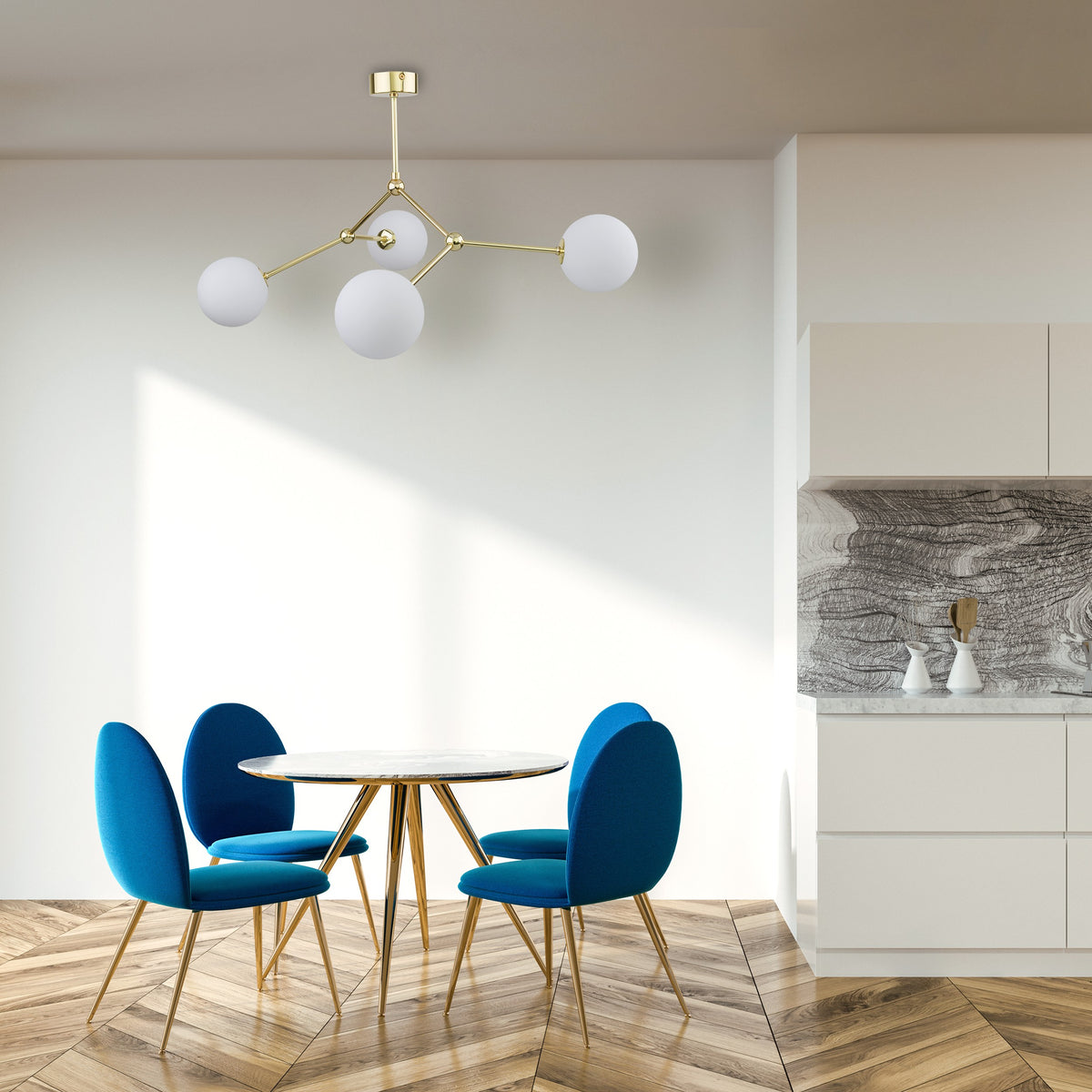 Lustră TK Lighting Fairy 4, auriu, 4 x G9, 6470