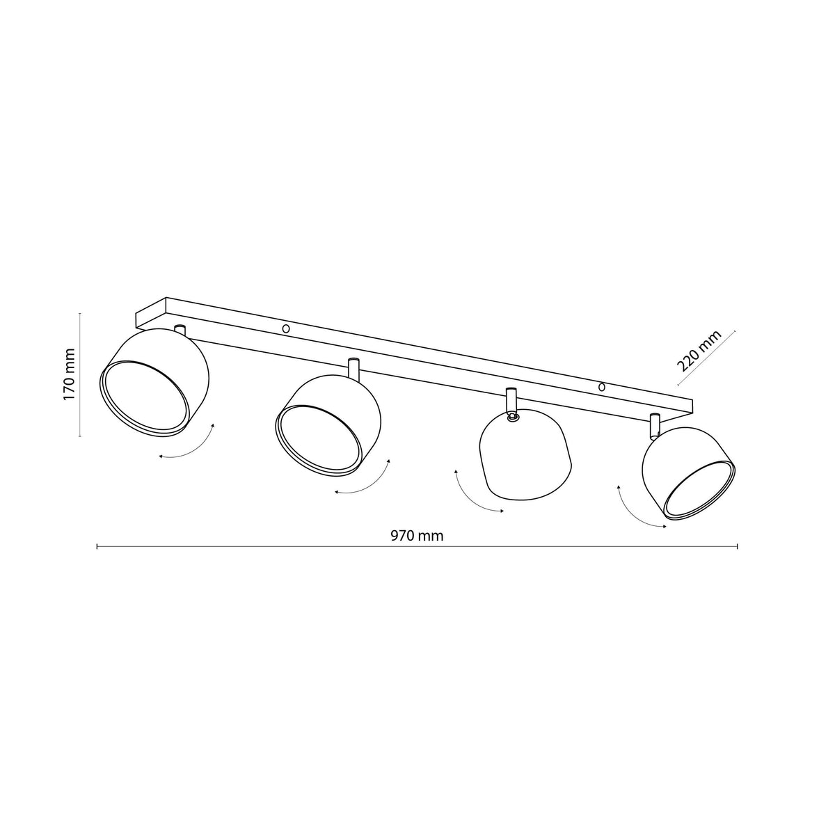Plafonieră TK Lighting Altea 4, alb, 6516