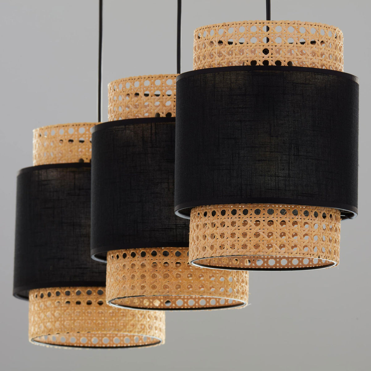 Lustră TK Lighting Boho 3 Bară, negru, 3 x E27, 6541